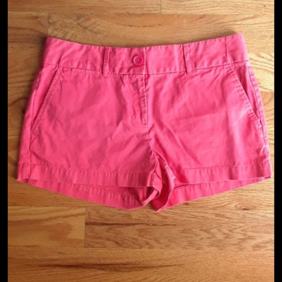 Loft Coral Pink Orange Chino Shorts Size 2 - Picture 2 of 3
